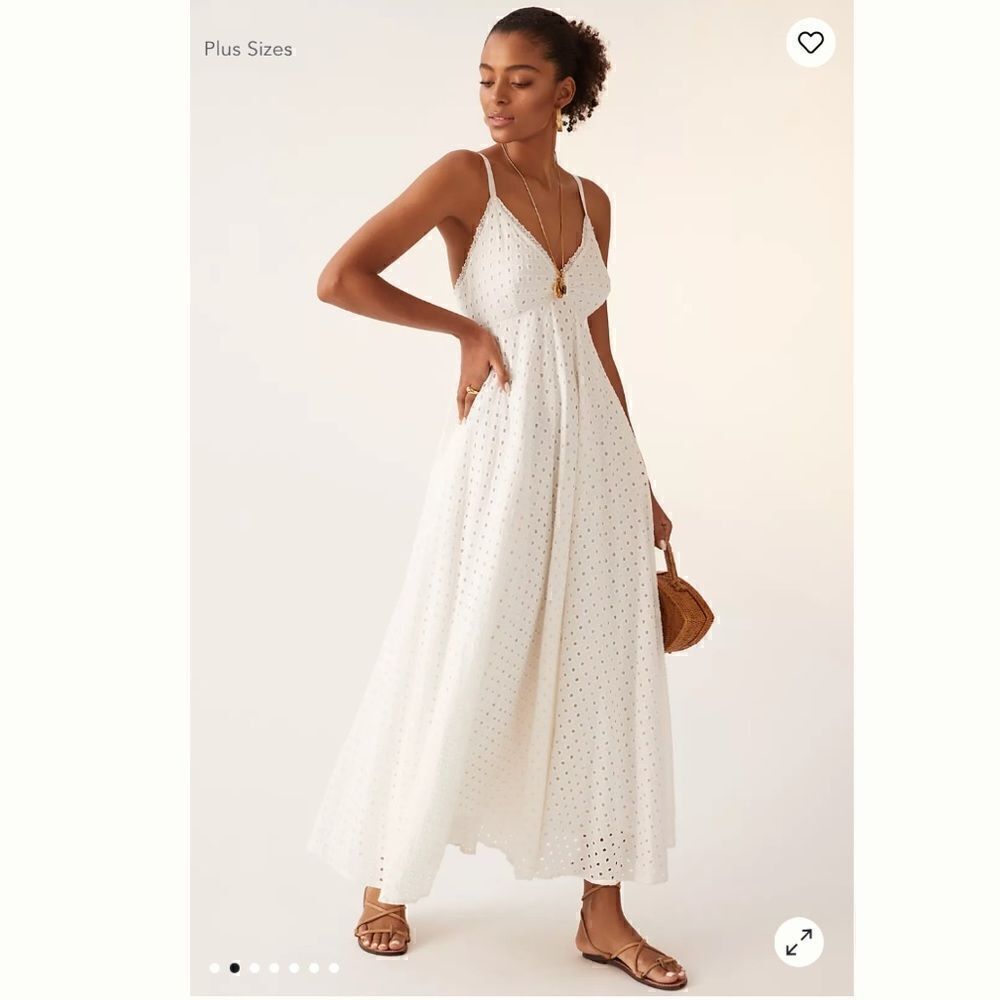Anthropologie Forever That Girl Eyelet Maxi Dress Size S/P - Picture 2 of 9